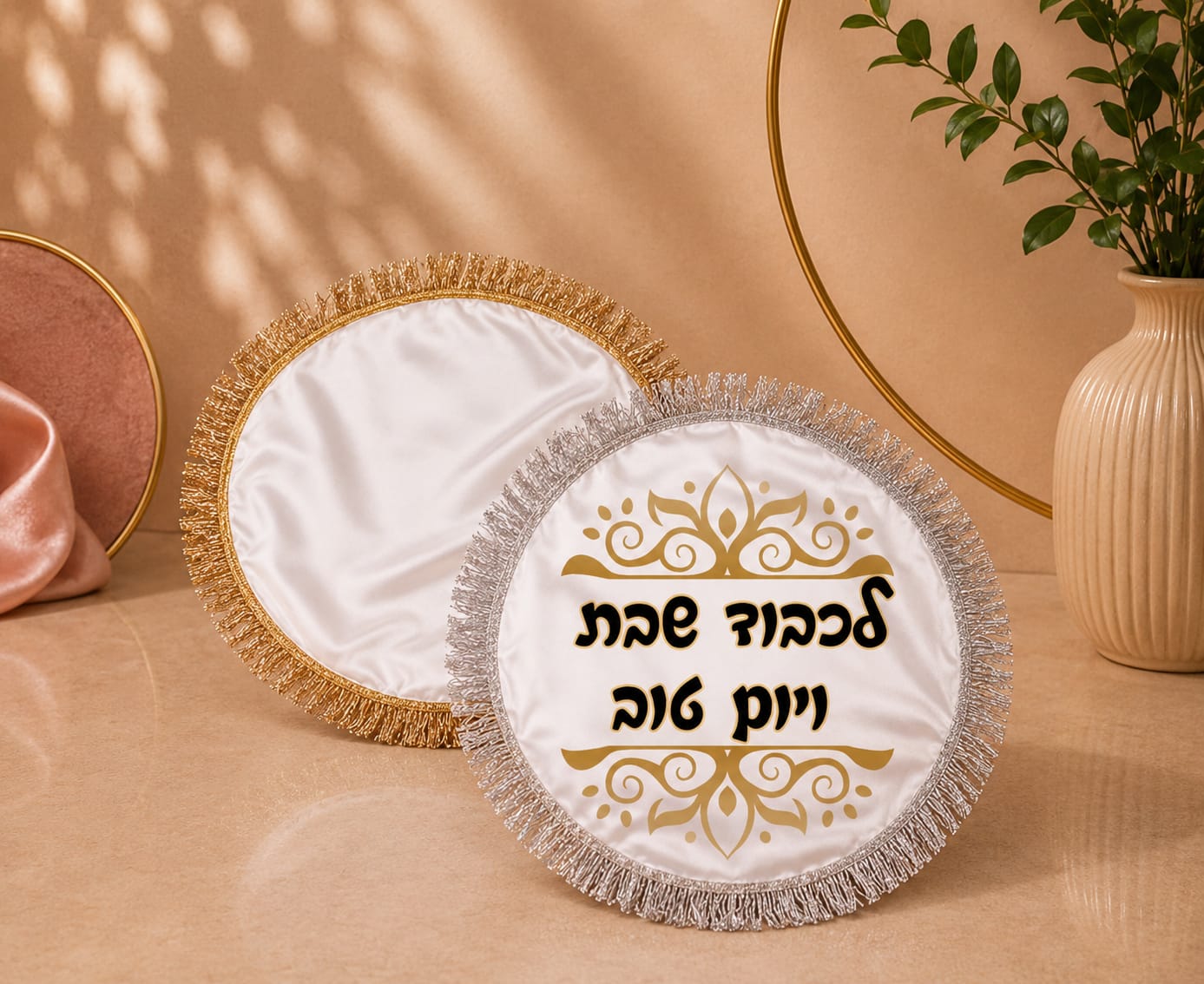 כיסוי חלה עגול פרנזים כסף/זהב